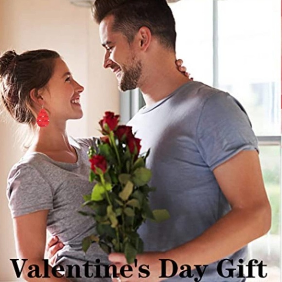 5/$25 Valentines Earrings Heart Shaped Earrings Valentines Day Faux Leather Earr - Picture 5 of 7